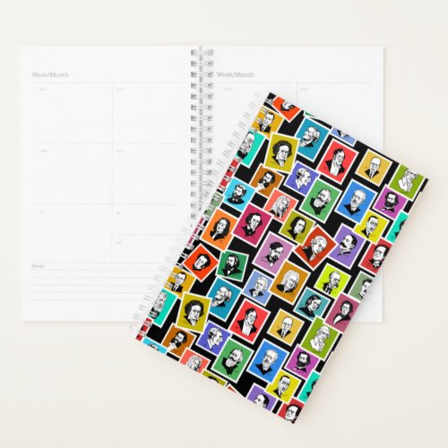 Pattern with portraits of the greatest composers planner