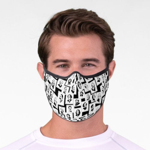 Pattern with portraits of the greatest composers premium face mask