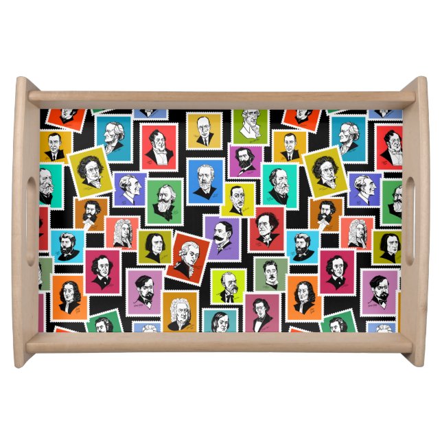 Pattern with portraits of the greatest composers serving tray (Front)