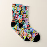 Pattern With Portraits Of The Greatest Composers Socks at Zazzle
