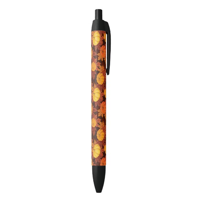 Pattern with pumpkins and autumn maple pen (Bottom (Vertical))