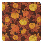 Pattern With Pumpkins And Autumn Maple Trivet at Zazzle