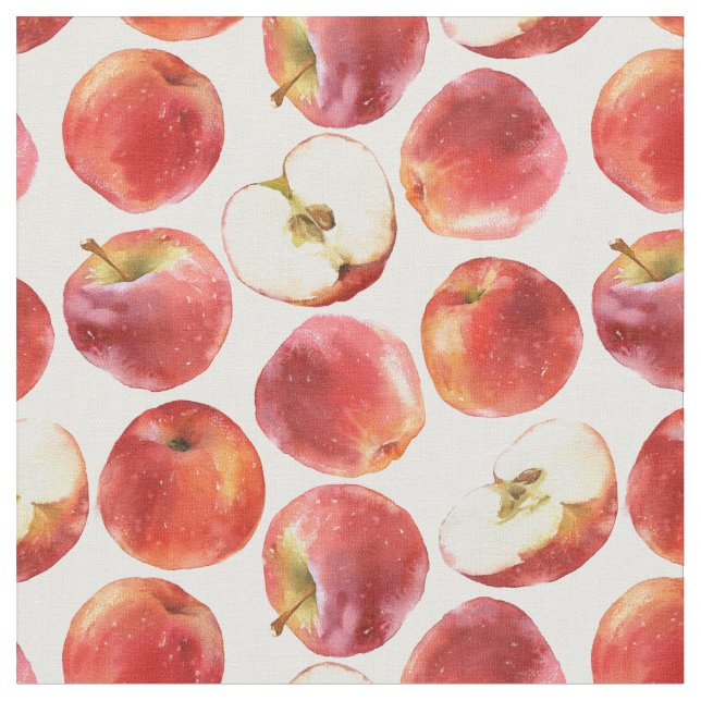 Pattern with red apples fabric (Close Up)