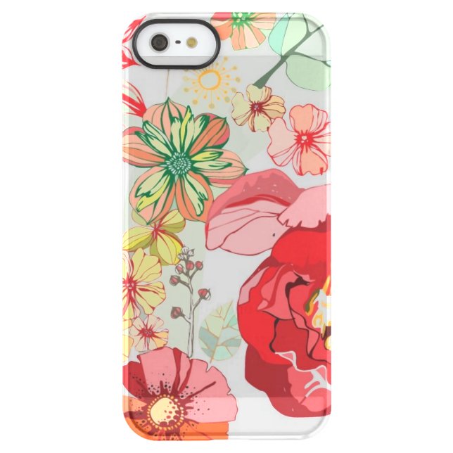 Pattern with red flowers uncommon iPhone case (Back)
