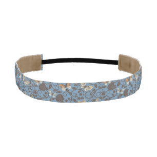 pattern with roses and butterfly athletic headband