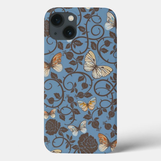 pattern with roses and butterfly Case-Mate iPhone case (Back)