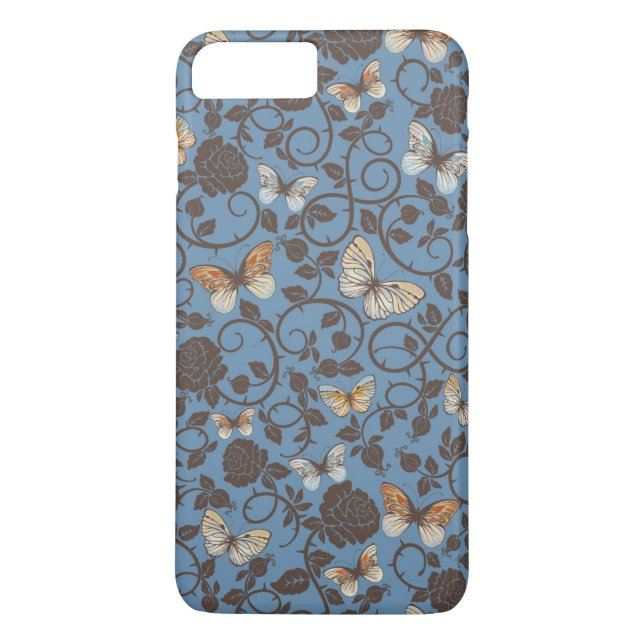 pattern with roses and butterfly Case-Mate iPhone case (Back)