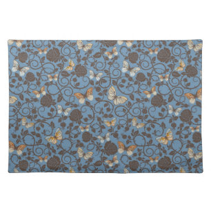 pattern with roses and butterfly cloth placemat