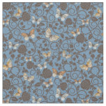 pattern with roses and butterfly fabric