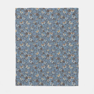 pattern with roses and butterfly fleece blanket