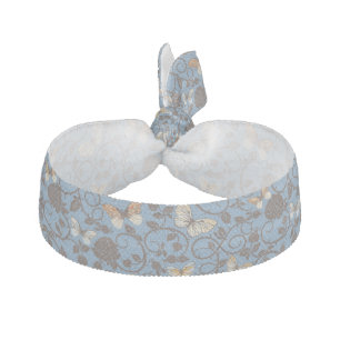 pattern with roses and butterfly hair tie