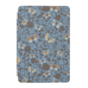 pattern with roses and butterfly iPad mini cover