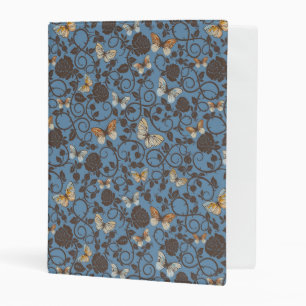 pattern with roses and butterfly mini binder