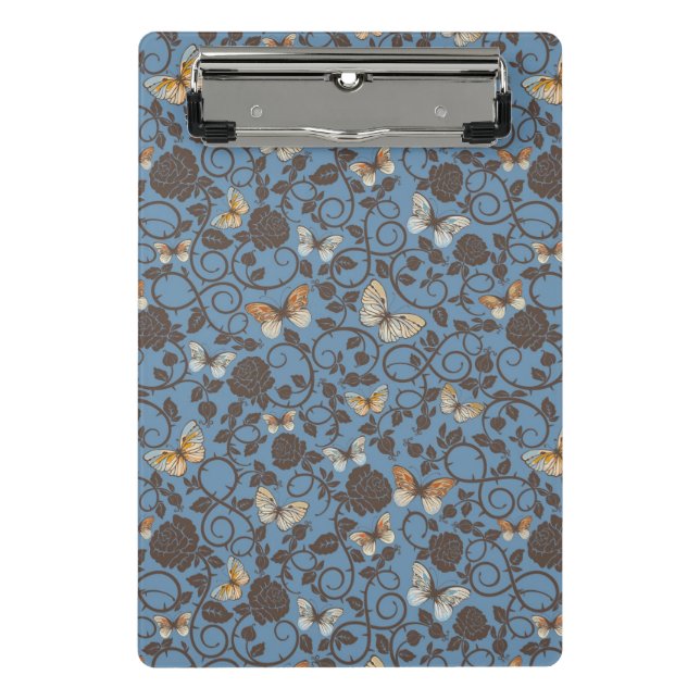pattern with roses and butterfly mini clipboard (Front)
