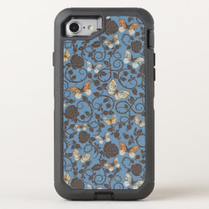 pattern with roses and butterfly OtterBox defender iPhone SE/8/7 case