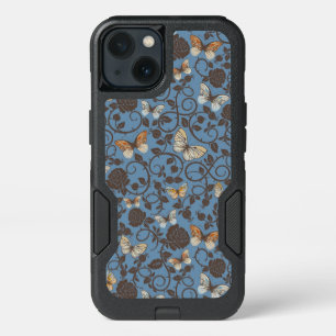 pattern with roses and butterfly iPhone 13 case