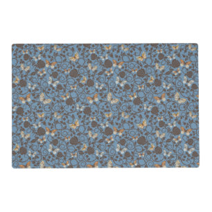 pattern with roses and butterfly placemat