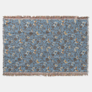 pattern with roses and butterfly throw blanket