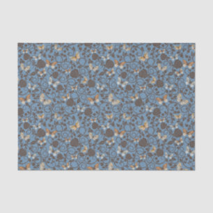 pattern with roses and butterfly tissue paper