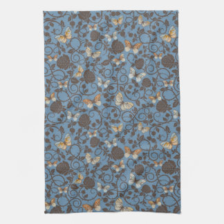 pattern with roses and butterfly towel