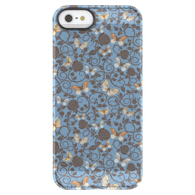 pattern with roses and butterfly uncommon iPhone case (Back)
