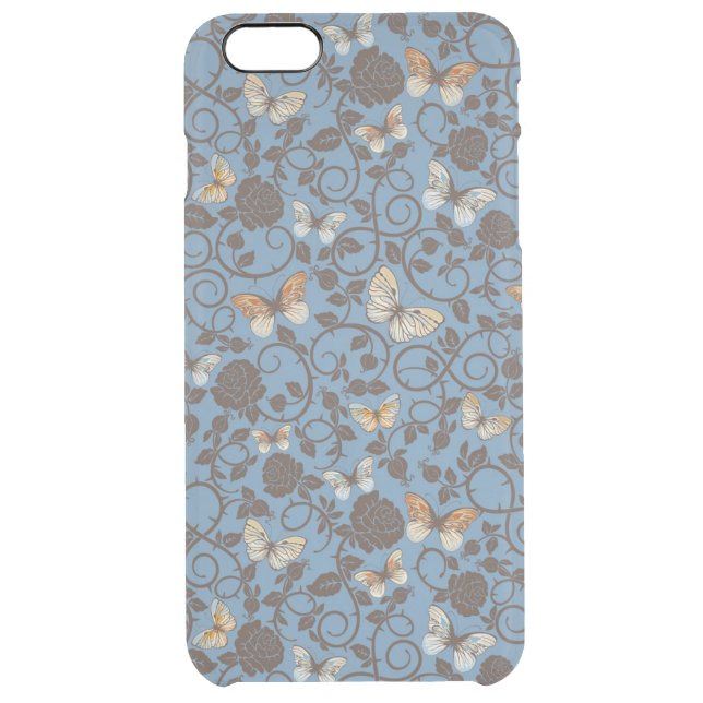 pattern with roses and butterfly uncommon iPhone case (Back)