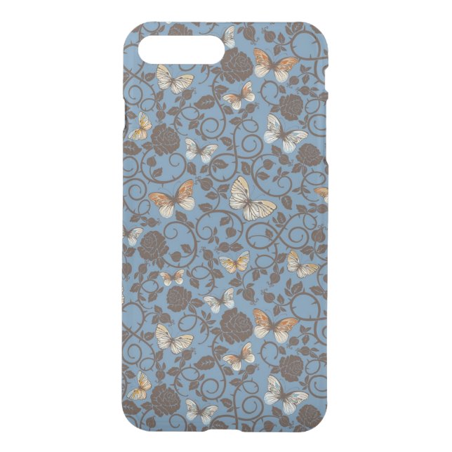 pattern with roses and butterfly uncommon iPhone case (Back)