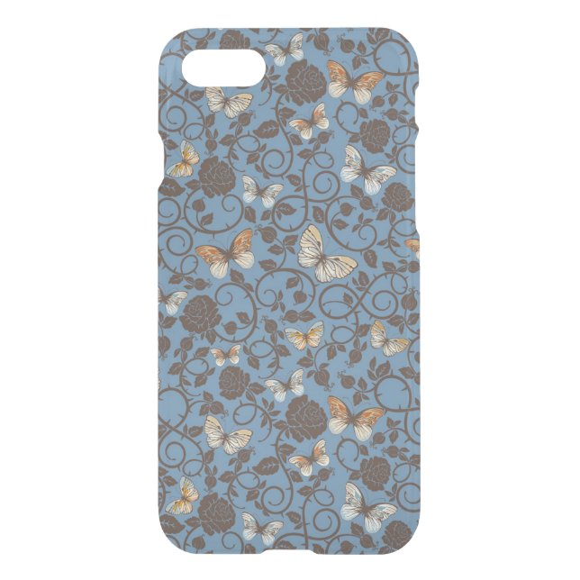 pattern with roses and butterfly uncommon iPhone case (Back)