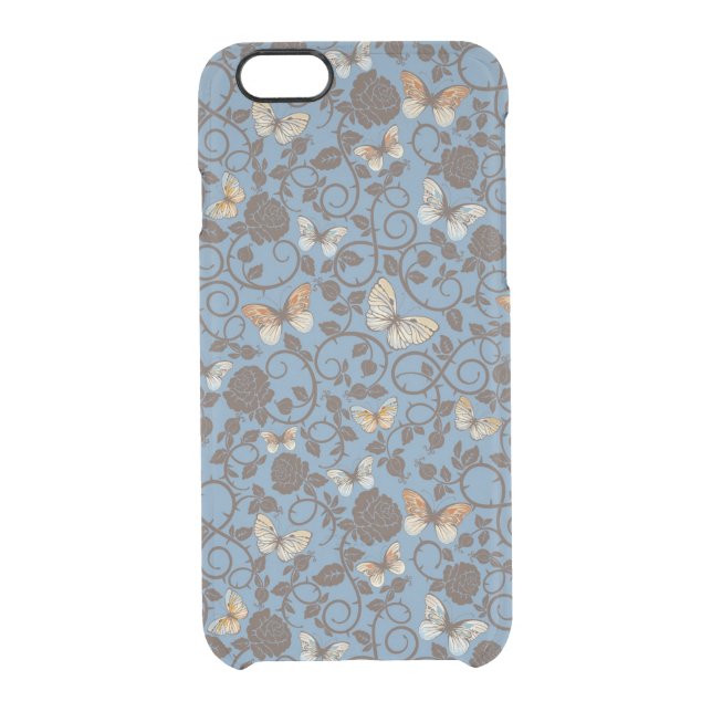 pattern with roses and butterfly uncommon iPhone case (Back)