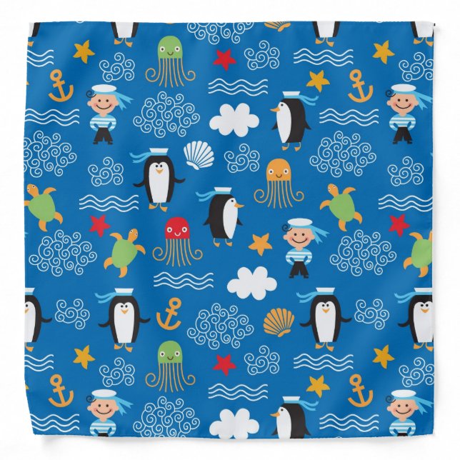 pattern with sea theme bandana (Front)