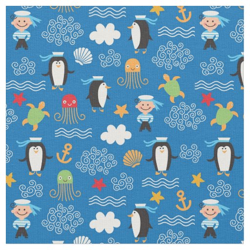 pattern with sea theme fabric