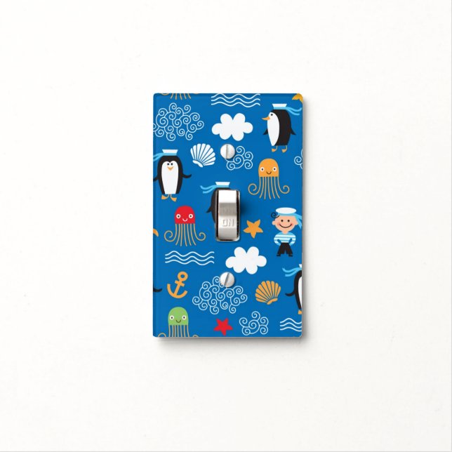 pattern with sea theme light switch cover (In Situ)