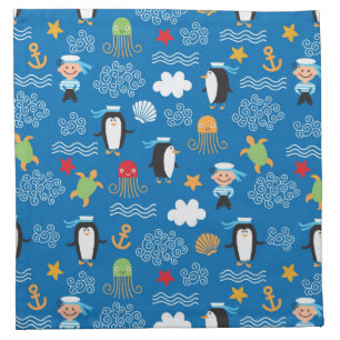 pattern with sea theme napkin