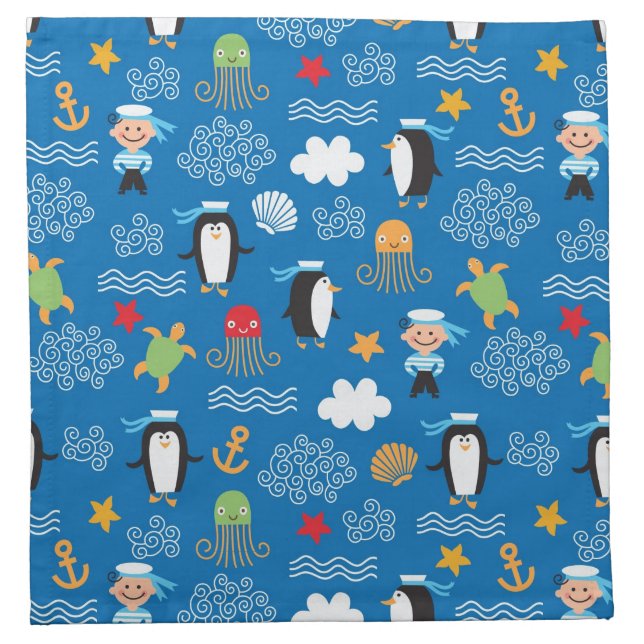 pattern with sea theme napkin (Front)