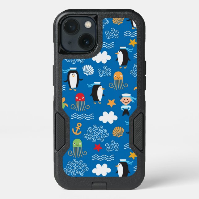 pattern with sea theme otterbox iPhone case (Back)