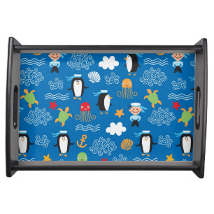 pattern with sea theme serving tray