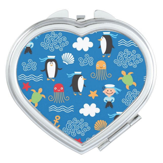 pattern with sea theme vanity mirror (Front)