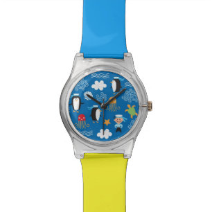 pattern with sea theme watch