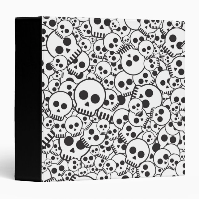 Pattern with skulls 3 ring binder (Front/Spine)