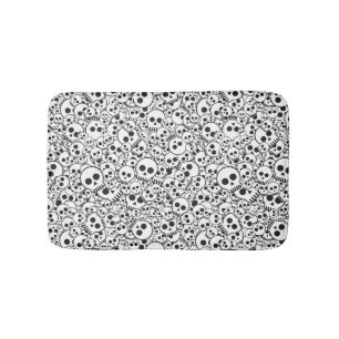 Pattern with skulls bathroom mat
