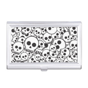 Pattern with skulls business card case