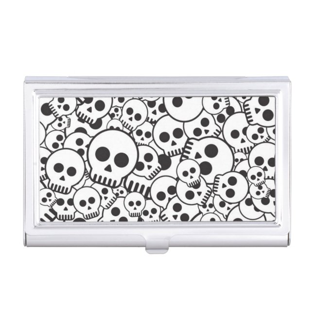 Pattern with skulls business card case (Front)