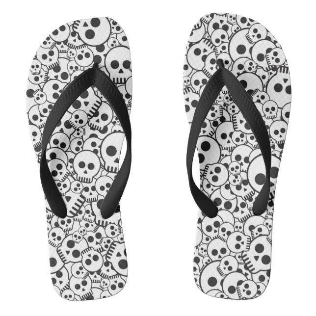Pattern with skulls flip flops (Footbed)