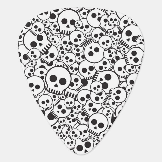 Pattern with skulls guitar pick (Front)