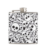 Pattern with skulls hip flask