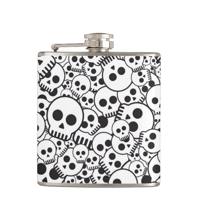 Pattern with skulls hip flask (Front)