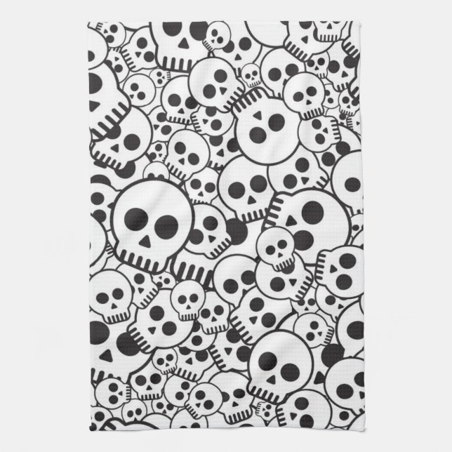 Pattern with skulls kitchen towel (Vertical)
