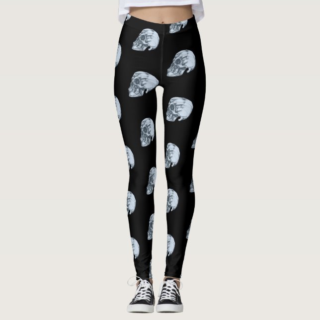 Pattern with Skulls Leggings (Front)
