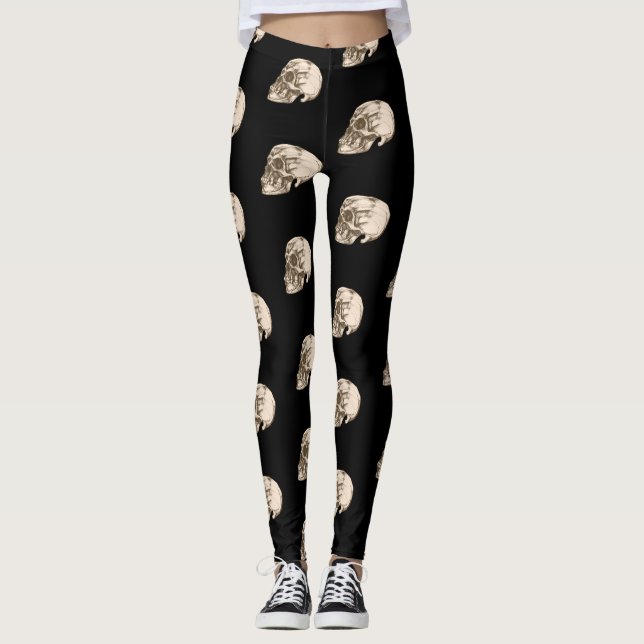 Pattern with Skulls Leggings (Front)