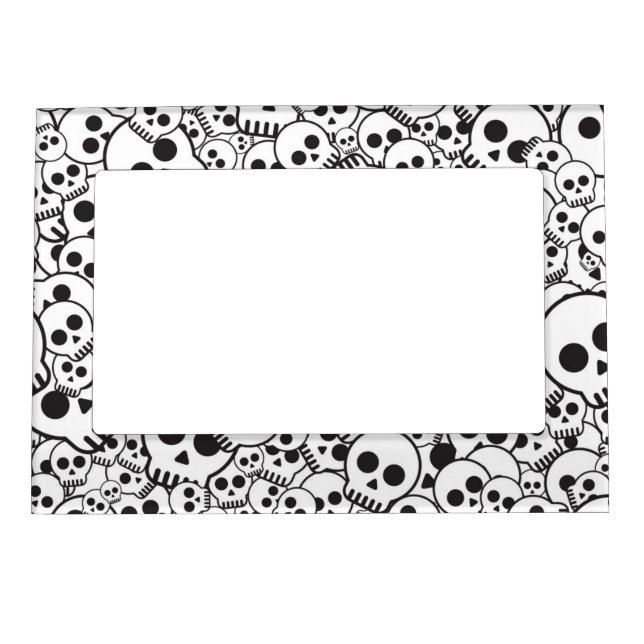 Pattern with skulls magnetic picture frame (Front)